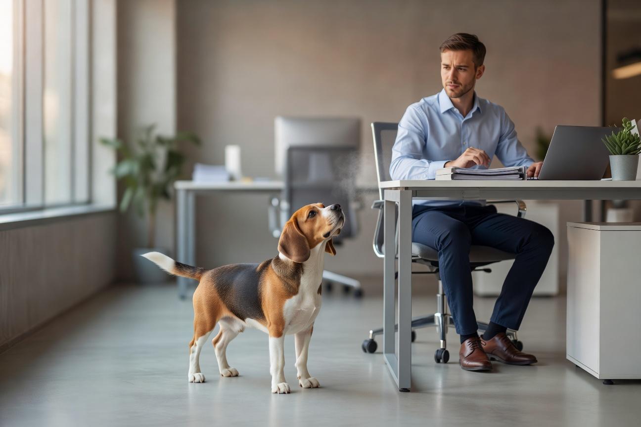 Czy beagle może towarzyszyć właścicielowi w biurze?