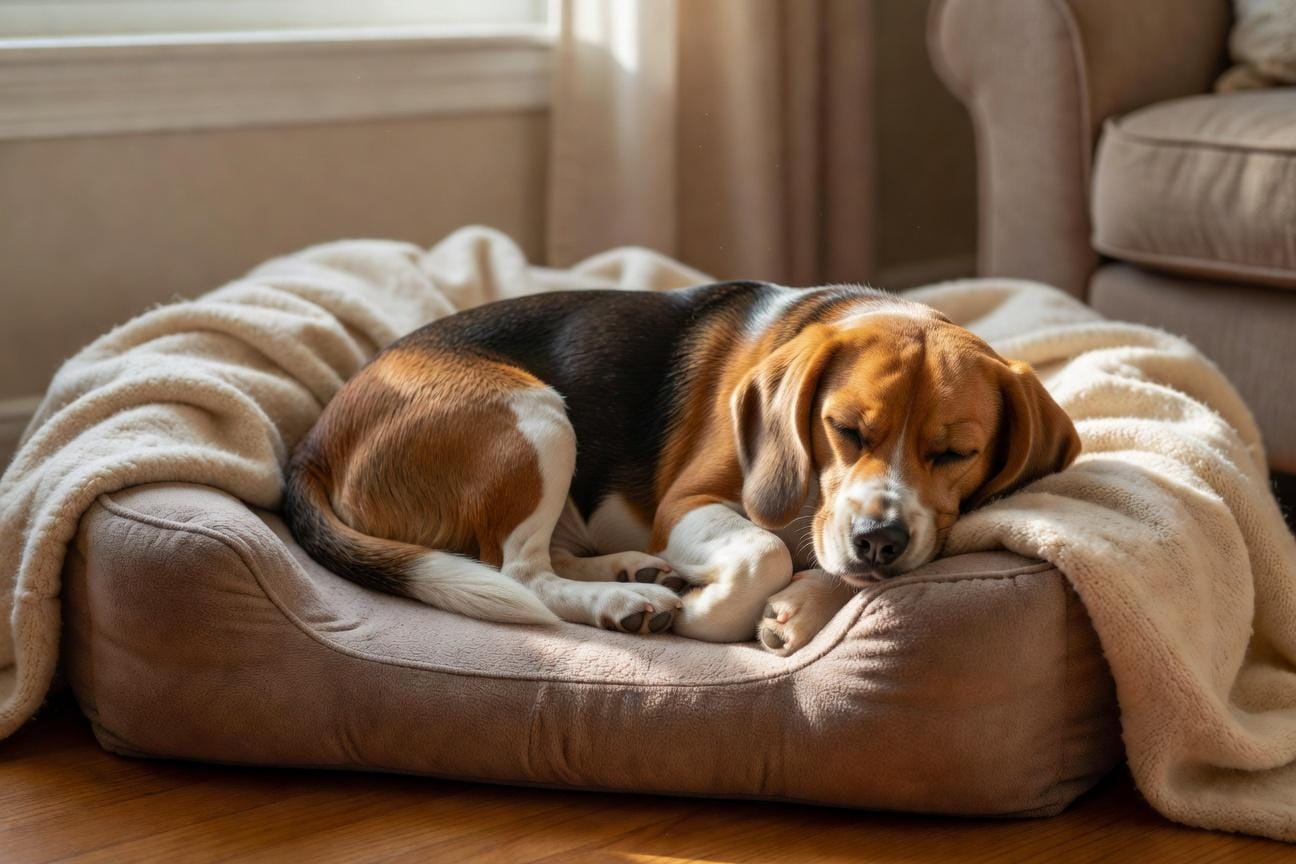 Dobór legowiska dla beagle'a do wieku i stylu snu