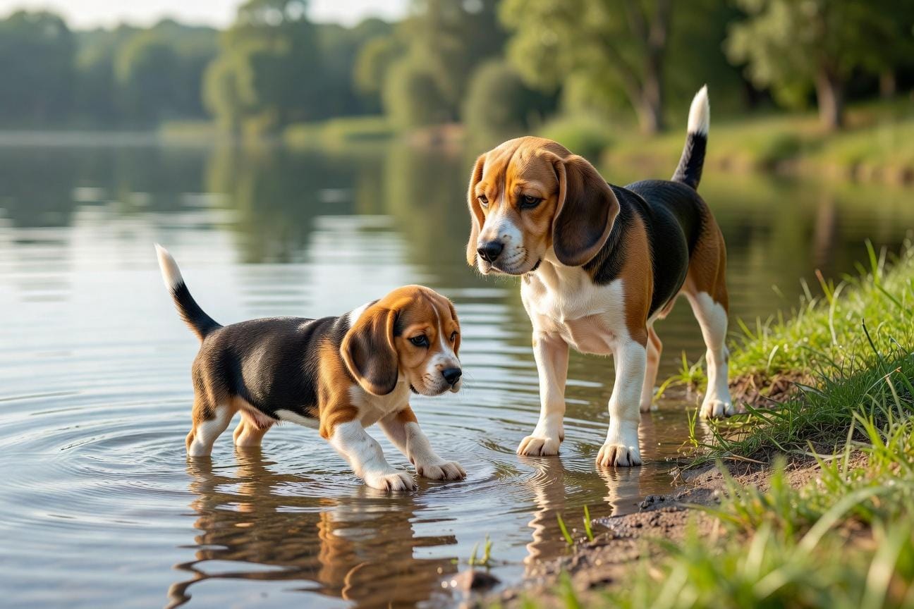 Jak oswoić beagle&rsquo;a z wodą, pływaniem i kąpielą