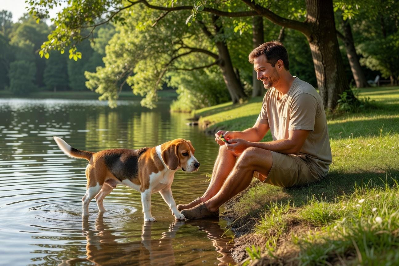 Jak oswoić beagle&rsquo;a z wodą, pływaniem i kąpielą