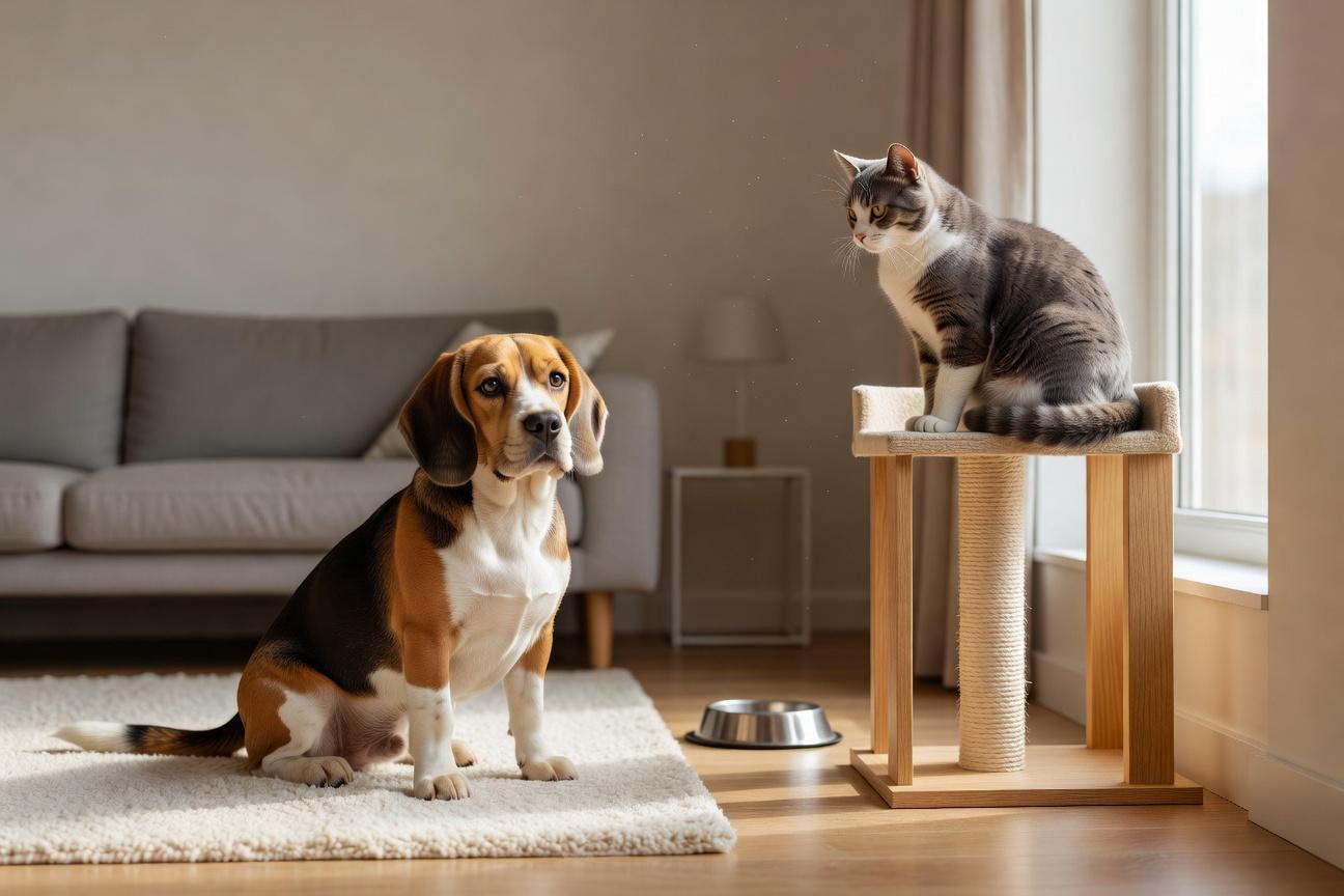 Relacja Beagle’a i kota we wspólnym domu i socjalizacji