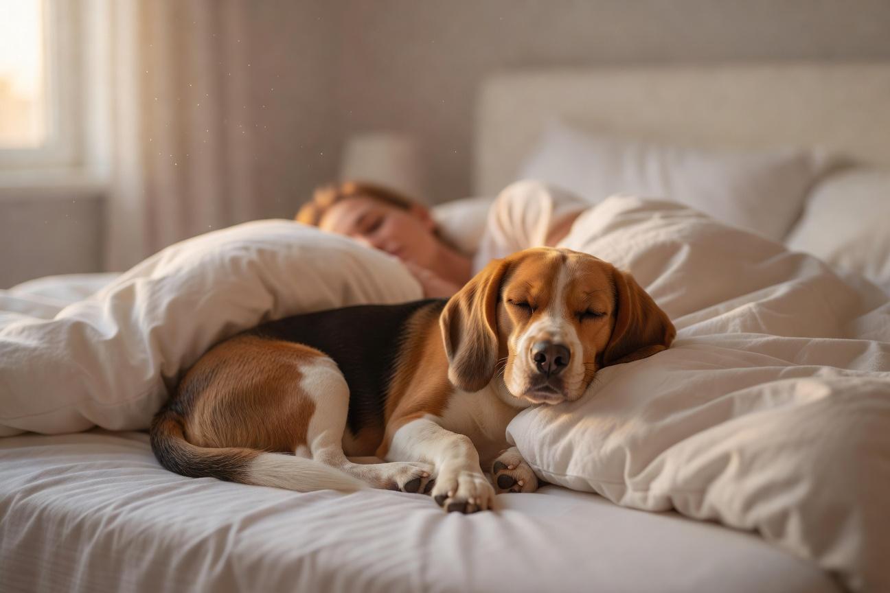 Spanie beagle’a w łóżku z właścicielem – zasady i skutki