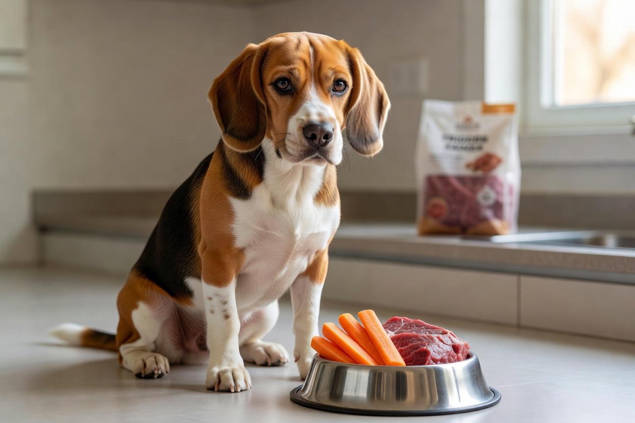 Surowa dieta BARF dla beagla – korzyści, ryzyka i zasady